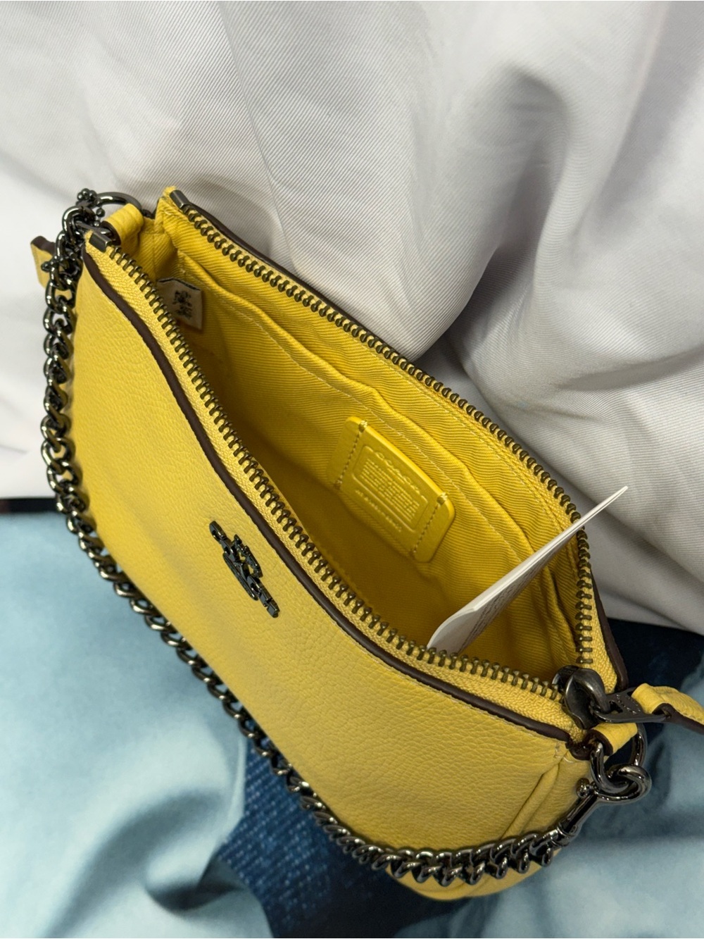 (new+tag) Coach large wristlet nolita 19 sunflower yellow fit iPhone Pro Max - Picture 2 of 12